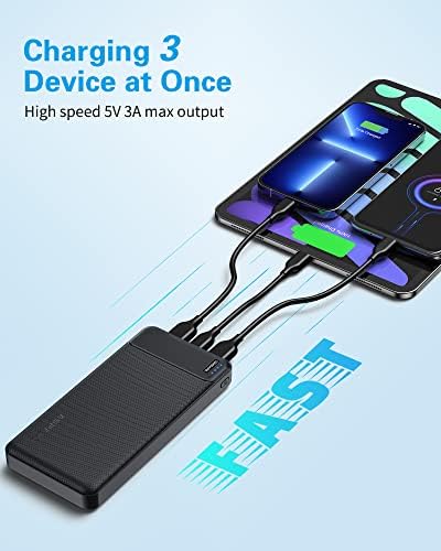 AsperX Power Bank 15000 mAh, 2 sztuki PowerBank USB C Output Input 5 V, 3 A, szybkie ładowanie, zewnętrzne akumulatory do telefonów komórkowych, kompatybilne z iPhone 14, 13, 12, 11 Pro Max, Samsung,