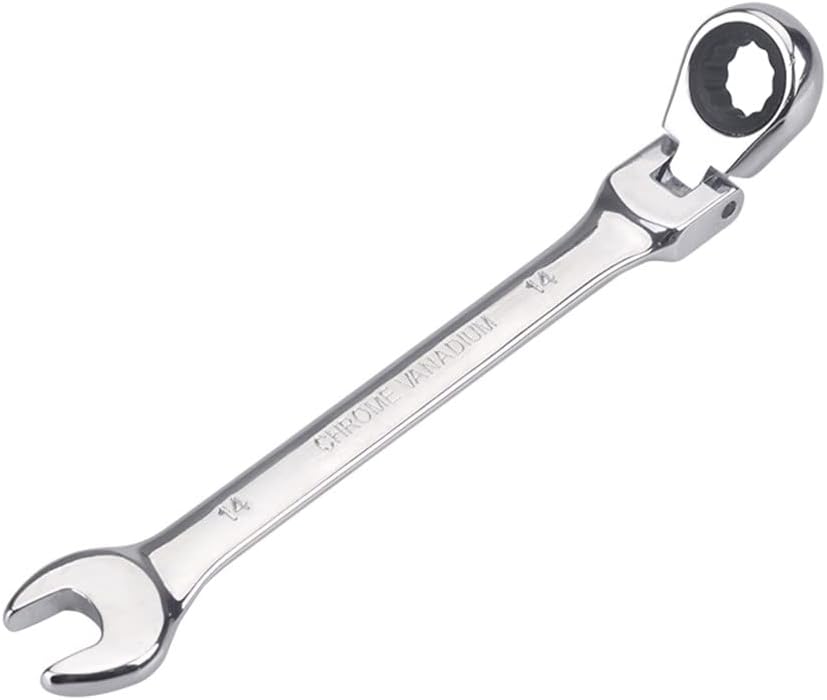 FLZOSPER 28mm Metric Flex-Head Gear Wrench,Box End Head 72-Tooth Ratcheting Combination Wrench Spanner