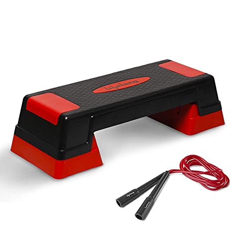 Lifelong Adjustable Aerobic Stepper with Skipping Rope, red & Black (LLAS02)