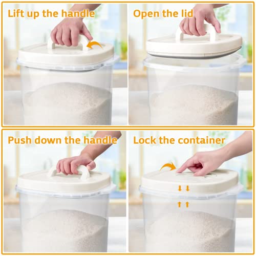 Uppetly Large Airtight Food Storage Container Bin, 20-Lb Dry Food Rice Container With Lid-Lock Handle And Measuring Cup. Cereal, Flour Dog Cat Pet Food Containers #TOP1