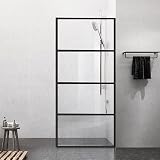 Shower Door Single Panel H-Type, Framed Tempered Glass Shower Door 34W*76L Inch for Walk-in Bathroom