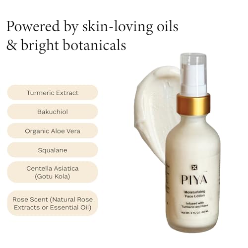 Image of Piya Face Lotion - Brightening & Hydrating Daily Moisturizer with Turmeric, Bakuchiol, Aloe & Squalane (Pack of 3)