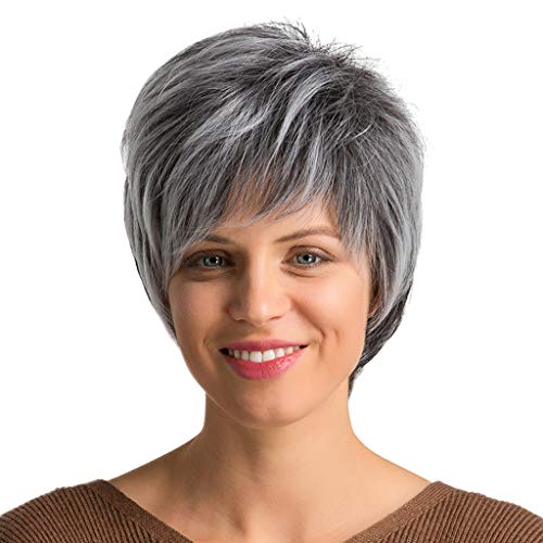 kowaku 10/12 Polegadas Fashion Short Bob Wig Cabelo Sintético Perucas Naturais com Franja - 10 poleg