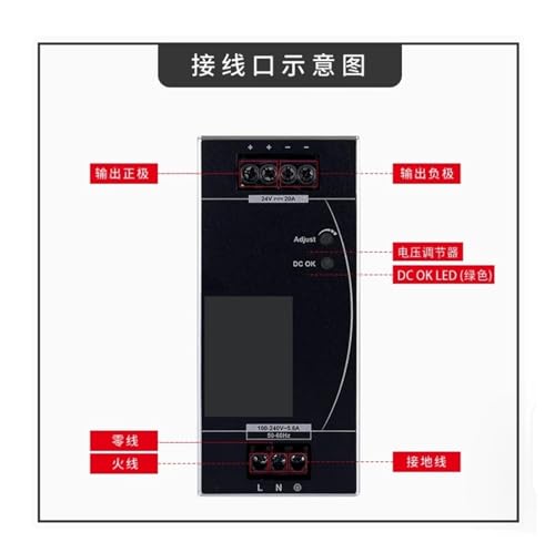 Alimentation à découpage DRL-24V480W1ENA de 480W à haute efficacité