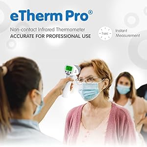   Elepho-eTherm-Pro-Medical-Quality-Non-Contact-IR-Forehead-Thermometer-for-Family-or-Office-Use-Instant-Body-Object-or-Liquid-Readings-Large-LCD-Display-32-Memory-Readings