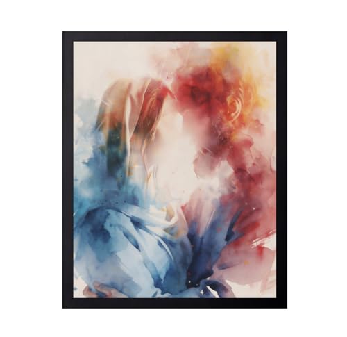 Lawrence Williams Designs Watercolor Kiss Poster - Romantic Love Wall