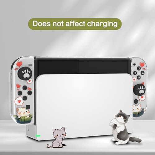 Nintendo Switch OLED Cat Case, Dockable Protective Shell with Glass & Grips — 사진 4