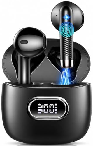 Renimer Bluetooth Kopfhörer Kabellos, 50 Std. Earbuds mit App EQ-Steuerung | 6D Stereo Tiefer Bass, 3g leichte In Ear Ohrhörer, ENC Noise Cancelling, LED Display, USB-C, IPX7 Wasse