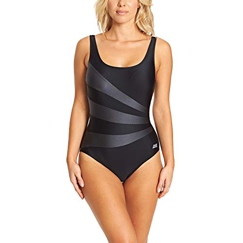 Zoggs Damen Sandon Scoopback Badeanzug, Schwarz, Gr. 34