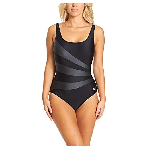 Zoggs Damen Sandon Scoopback Badeanzug, Schwarz, Gr. 34