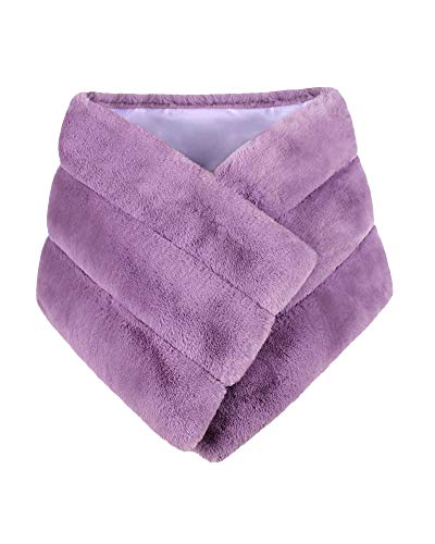 PengGengA Chal Estola De Piel Sintetica Mujer Para Fiesta Cómodo Bodas Bufanda Mantener Caliente Chales Morado