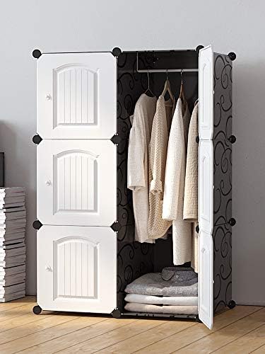 Ideal Storage Organizer Cube Closet Portable Wardrobe Combination Armoire, Modular Cabinet for Space Saving 6, 10 ad 12 Cube Wardrobes (Pink, 6 cube)
