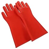 WRITWAA 1 Paar Isolierhandschuhe Hochspannung Gummi Arbeitshandschuhe Elektrohandschuhe 12 Kv für Elektrofachkräfte und Industrieeinsatz