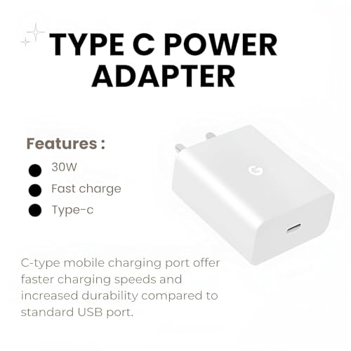Image of Google Original 30W Charger Adapter Fast Charging 30W Output Compatible with Google Pixel Pixel 8 | 8A | 8 Pro, 7 Pro, Pixel 7, Pixel 7A, Pixel 6 Pro, Pixel 6, Pixel 6A Buds (12 Months Warranty)