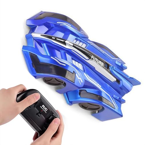 Radio Remote Controlled Wall Climbing Car,Zero Anti Gravity Goes Up Racing Climb Riding on Walls,Dynamic Dual Mode & Illuminating LED Lights,USB Rechargeable Electric Race Toy