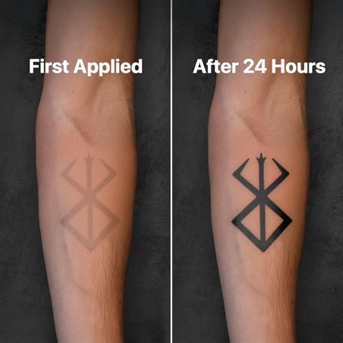 Image of Tattoos Cunning Steel Semi-Permanent Tattoo for Men & Women | Long-Lasting Temporary Design with Primer Wipe Included for Realistic Application | Waterproof Minimalist Body Art