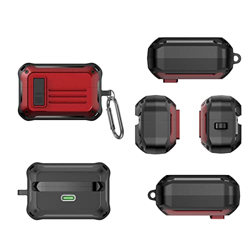 ANNIER WF-1000XM4 �p �P�[�X �\�j�[ ���C�����X �C���[�z�� �p �ی�J�o�[ �Ռ��z�� �n�[�h TPU WF1000XM4 �P�[�X 360°�S�ʕی�J�o�[ �ϏՌ� �����[�d�\ �h�� �h�o �C���z�� �ی�P�[�X (Red)