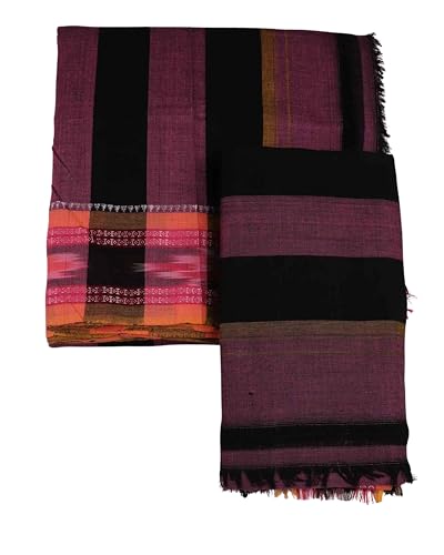 Image of Authentic Sambalpuri Handloom Cotton Unstitched Dhoti with Utari for Men | Traditional Odisha Weave Ikat Dhoti for Festive & Religious Wear