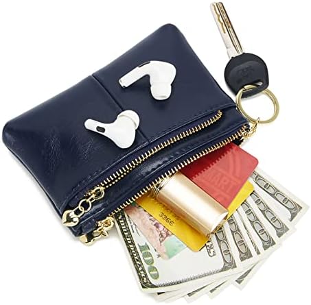 ZOOEASS Women PU Leather Zip Mini Coin Purse With Key Ring Triple