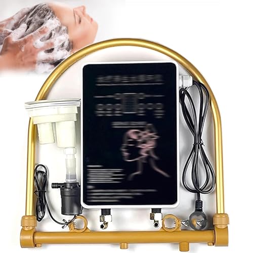 hocvseo Equipo para SPA Capilar, Bastidor con Circulación De Agua Y Calefacción, Bastidor con Accesorio para Lavabo con Salida De Agua para Masaje Capilar, para Salones De Belleza Y Uso Doméstico