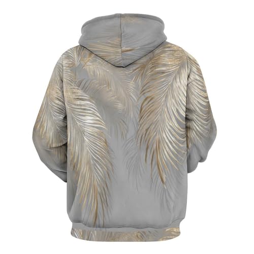 Sweat à capuche imprimé 3D feuilles palmier luxueuses mode