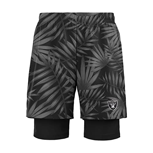 FOCO Las Vegas Raiders NFL Mens Floral Black Liner Shorts