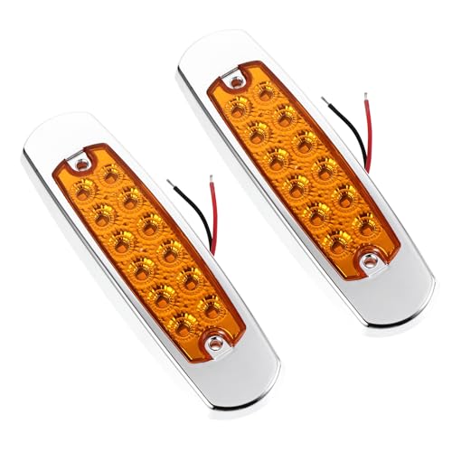 LALADEFIEE Luces de Posición Laterales LED para Camión y Pick-Up 12 LED Amarillos 12-24v 2 Piezas bajo Consumo y Alta Visibilidad para Seguridad Vial Color Aleatorio Color Aleatorio