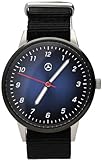 Mercedes-Benz Orologio da polso da uomo, 42 mm, acciaio inox/nylon, movimento al quarzo Miyota, impermeabile 5 ATM, vetro minerale, colore: nero/blu