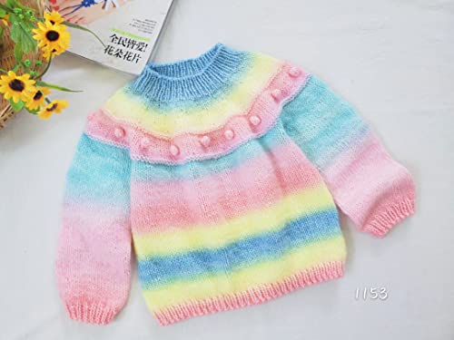 Shike Fairyland Gradient Color Cotton Cake Yarn,Medium-Fine Multicolor Rainbow Yarn For Knitting Or Crocheting,100G 60% Cotton 30% Acrylic 10% Wool,Self Striping Ombre Air Yarn (53, 1 Ball) #TOP4