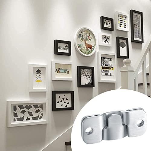 16 Pcs Flush Mount Brackets, Interlocking Photo Frame Hooks, Heavy Duty Stainless Steel Picture Hanging Z Clip Brackets for Picture Display Art Gallery Wall Mount Frame, with 32 Screws - Image 4