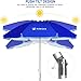 AMMSUN 6.5ft twice folded Portable beach umbrella with sand anchor windproof, Push Button Tilt and Air vent UPF 50+ Protection Fits in a large Suitcase for Patio Garden Beach Pool Backyard Blue