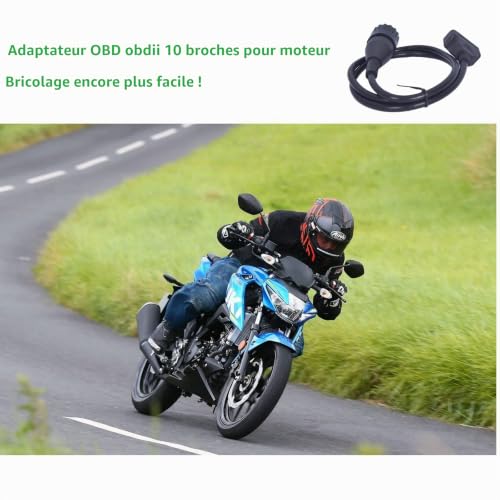 Alchiauto 10pin 10 pin obdii OBD Moto Cable Adapter Motorrad for B-M-W I-COM D Motorcycles – vue 4