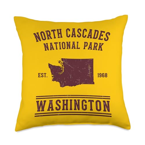 North Cascades National Park Washington Est 1968 Throw Pillow