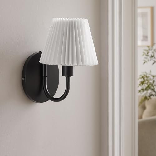 Modway Wave Modern 1-Light Wall Sconce in Black