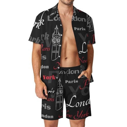 Chemise Hawaïenne Homme de Plage et Short Léger pour Vos Vacances d'Été Ensemble 2 Pièces S