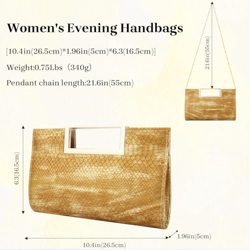 Image of Gets Clutch Purses for Women PU Leather Evening Handbag for Formal Wedding Party Clutches Small Crossbody Bag with Chain