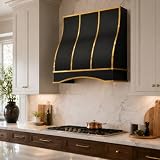 CHETTO C Stainless Steel Range Hood with 4-Speed Vent Hood Insert LED Lights Baffle Filter 36"W x24"D x33"H Wall Mount