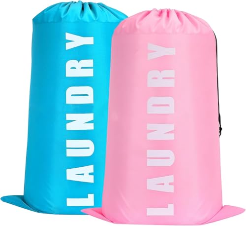 2-Pack Extra-Large Travel Laundry Bag Set – Durable Drawstring Laundry Bags for College Dorms, Travel, Camping, and Laundromats – Machine Washable, Tear-Resistant with Large Capacity