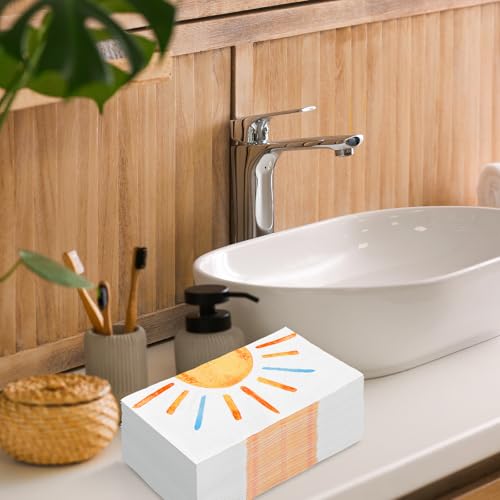 JarThenaAMCS 100 Pcs Colorful Sun Paper Guest Napkin First Trip Around The Sun Napkin Sunshine Disposable Dinner Hand Towels for Home Bathroom Party Supplies by JarThenaAMCS - Used condition - Image 6