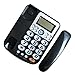 GMBYLBY KX~2040CID English Telephone with Caller Display Home Office BatteryFree Big Buttons Telephone Simple Landline Phon Cordless Landline Phone, Black
