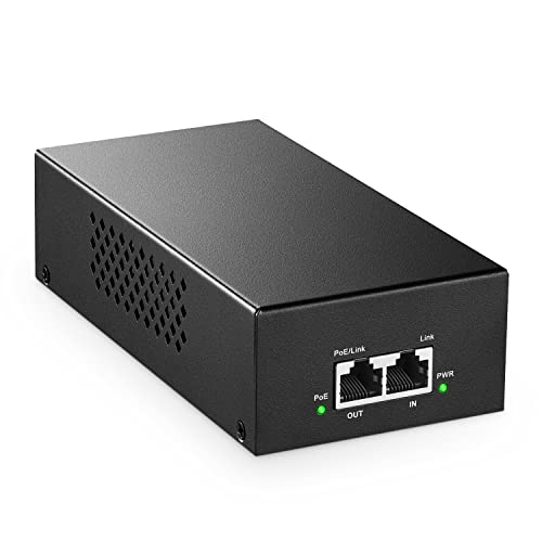 MokerLink Gigabit PoE wtryskiwacz, 802.3af/at/bt 90 W, 10/100/1000 Mbps Ethernet, Plug & Play, adapter bez PoE do PoE, odległość do 100 m