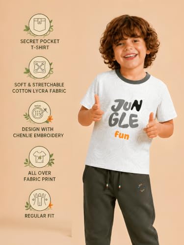 Image of Pilolo Kids Soft Cotton Lycra Pocket T-Shirt for Boys - (Combo Pack of 2)