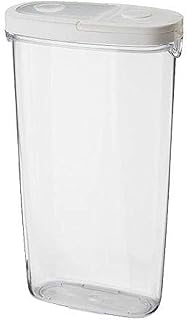 BOUTIQUE STORE 365 Dry Food Jar with Lid, Transparent, White, 2.3 L
