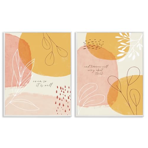 'Even So & Tomorrow Abstract Foliage'| 2pc Framed Giclee Art Set 2