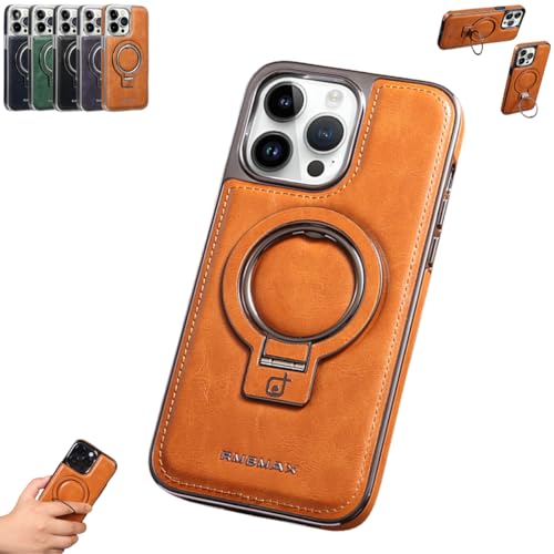 Étui en cuir de luxe pour iPhone 11 marron avec support magnétique