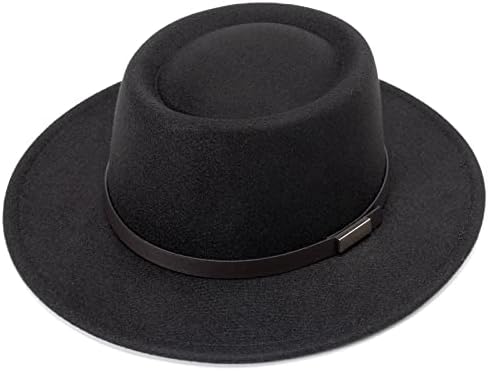 DRESHOW Women Straw Panama Hat Fedora Beach Sun Hat Wide Brim Straw Roll up Hat UPF 50+