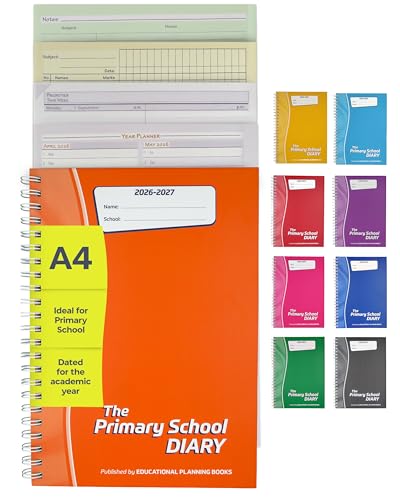 Educational Planning Books The Primary School Diary 2026-2027 A4 Academic Week-to-View Teachers Planner Dated August-July for Primary & Early Years Teachers - Hardback (PSD1-O)
