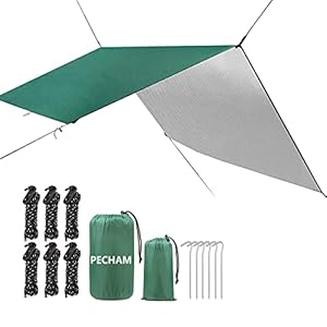 防水タープ キャンプUVカットPECHAM 優れた遮熱性 テントタープ アウトドア 2-6人用 専用収納袋付き(天幕タープ)