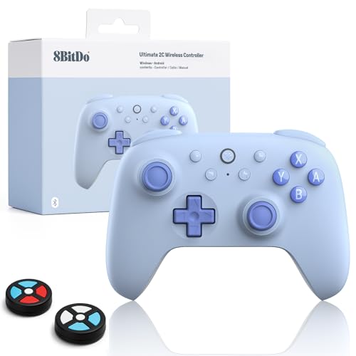 Image of 8Bitdo Ultimate 2C Bluetooth Controller for Switch /Switch 2 - Wireless Gaming Controller with Hall Effect Joysticks, 6-Axis Motion Control, Remappable L4 /R4 Bumpers & Turbo Function(Blue)