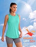 Gyabnw Bezrękawniki na siłownię dla kobiet UK kamizelka sportowa bez rękawów koszula letnia siatka trening joga bieganie plecy split XS-3XL, ZIELONY, M